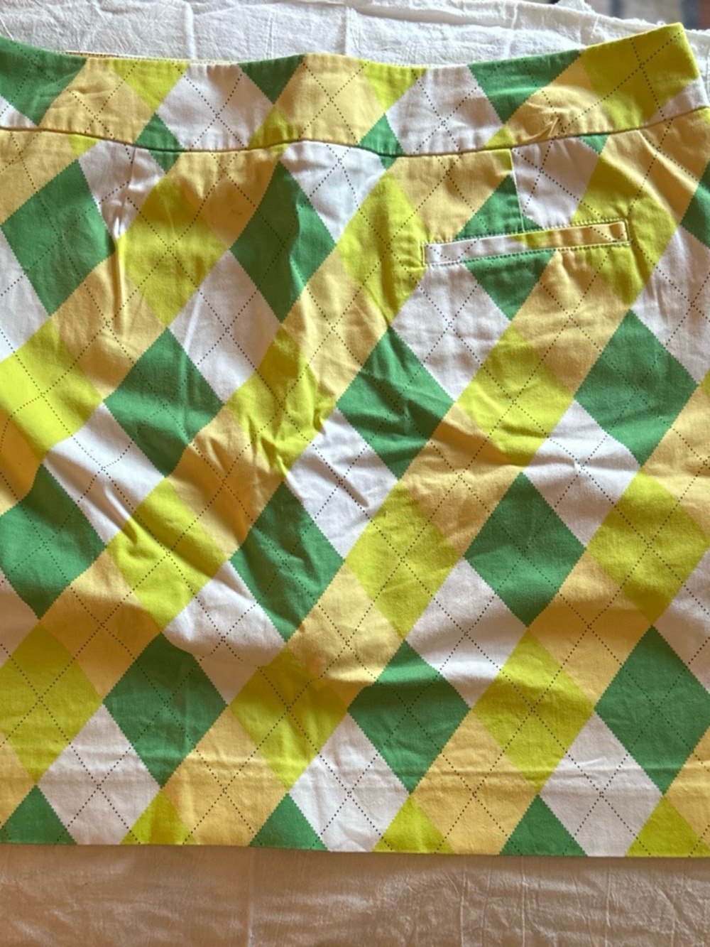 Loudmouth Green, Yellow & White Argyle Golf Skort - Picture 6 of 10